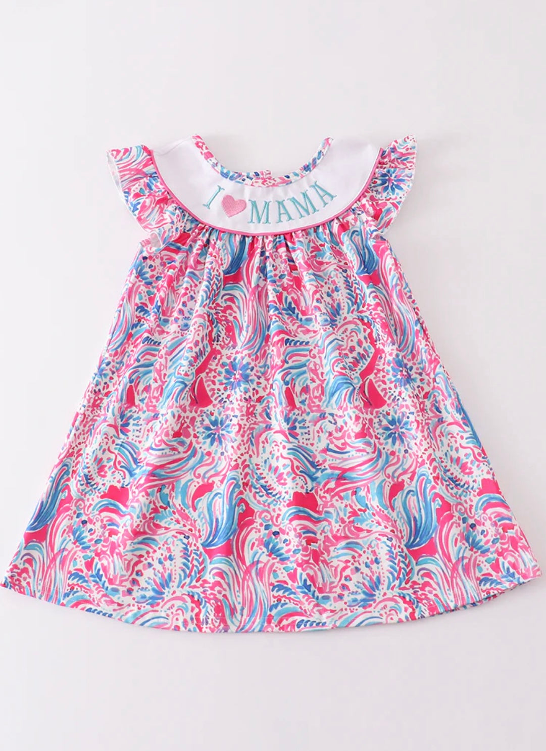 Floral Print "I Love Mama" Dress