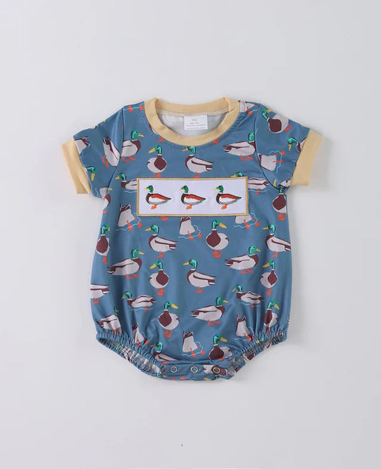 Navy Duck Embroidered Bubble