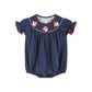 Navy Smocked Santa Bubble