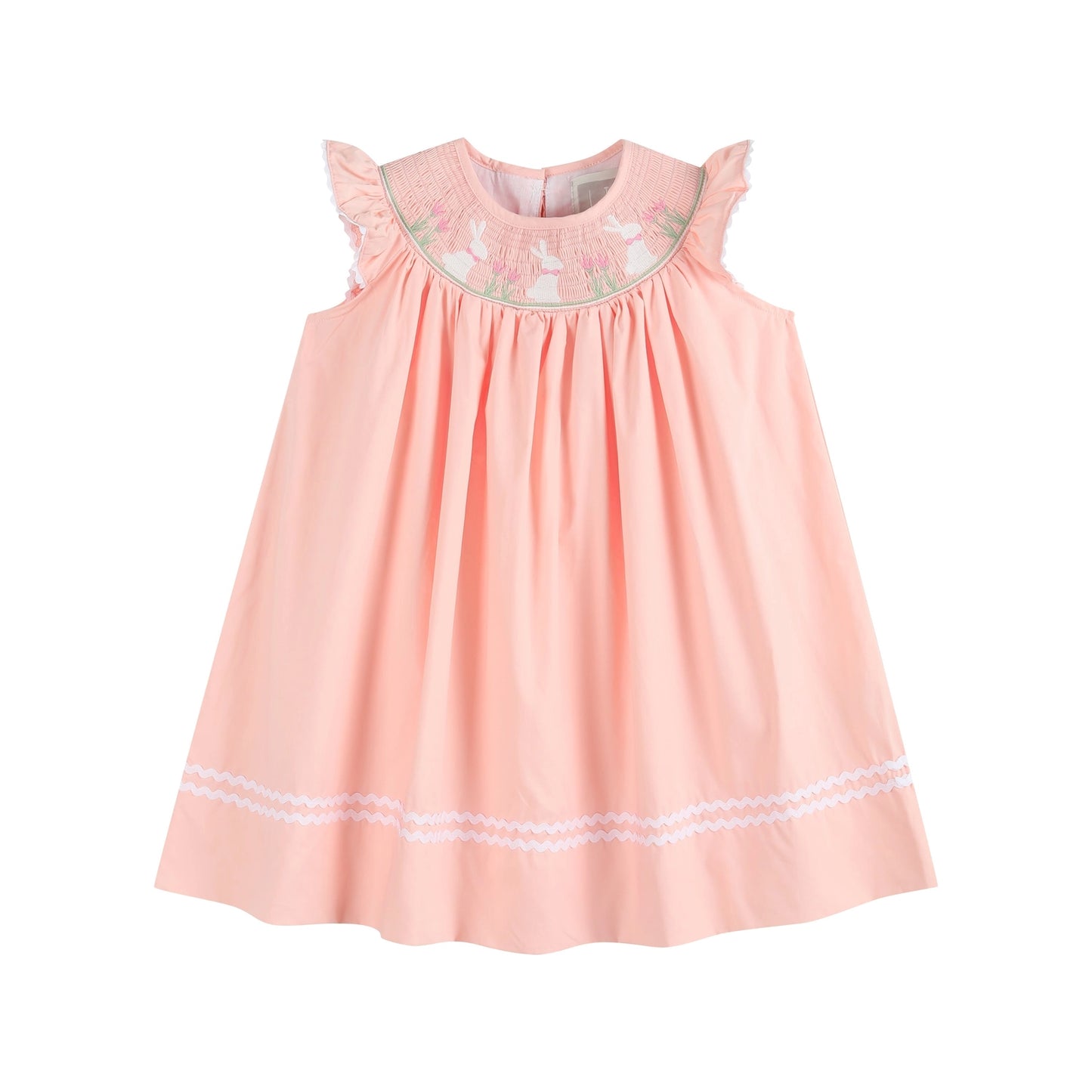 Light Pink Smocked Easter Bunny Bishop Dress