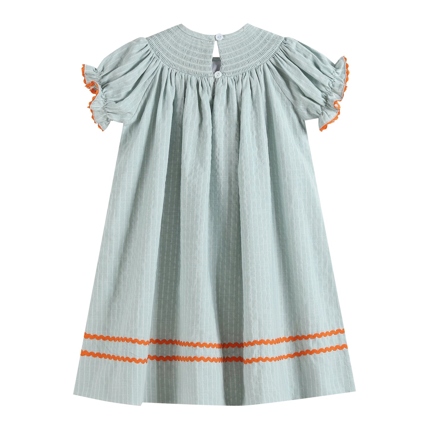 Light Blue Pinstripe Smocked Turkey Dress