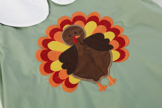 Sage Green Collared Turkey Dress