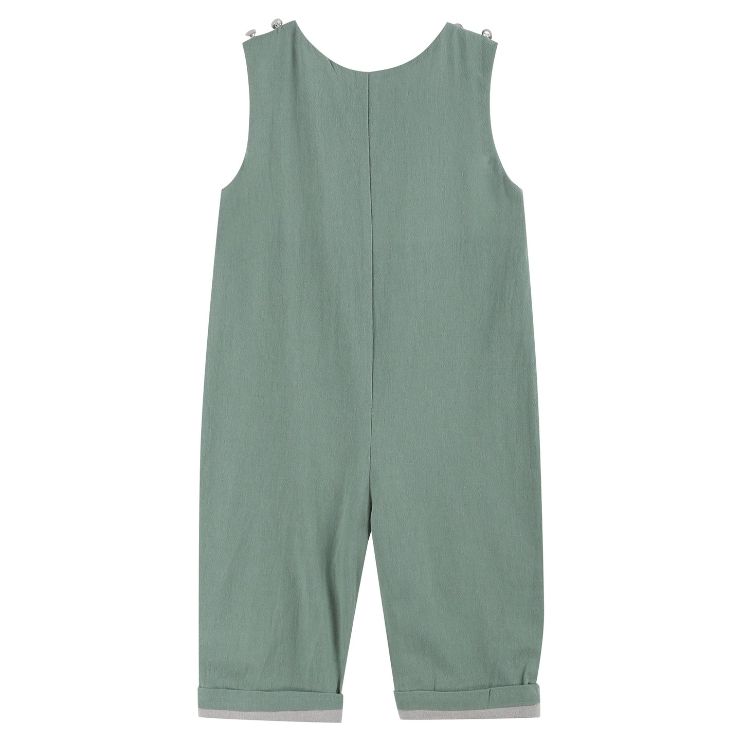 Sage Green Smocked Mallard Overalls