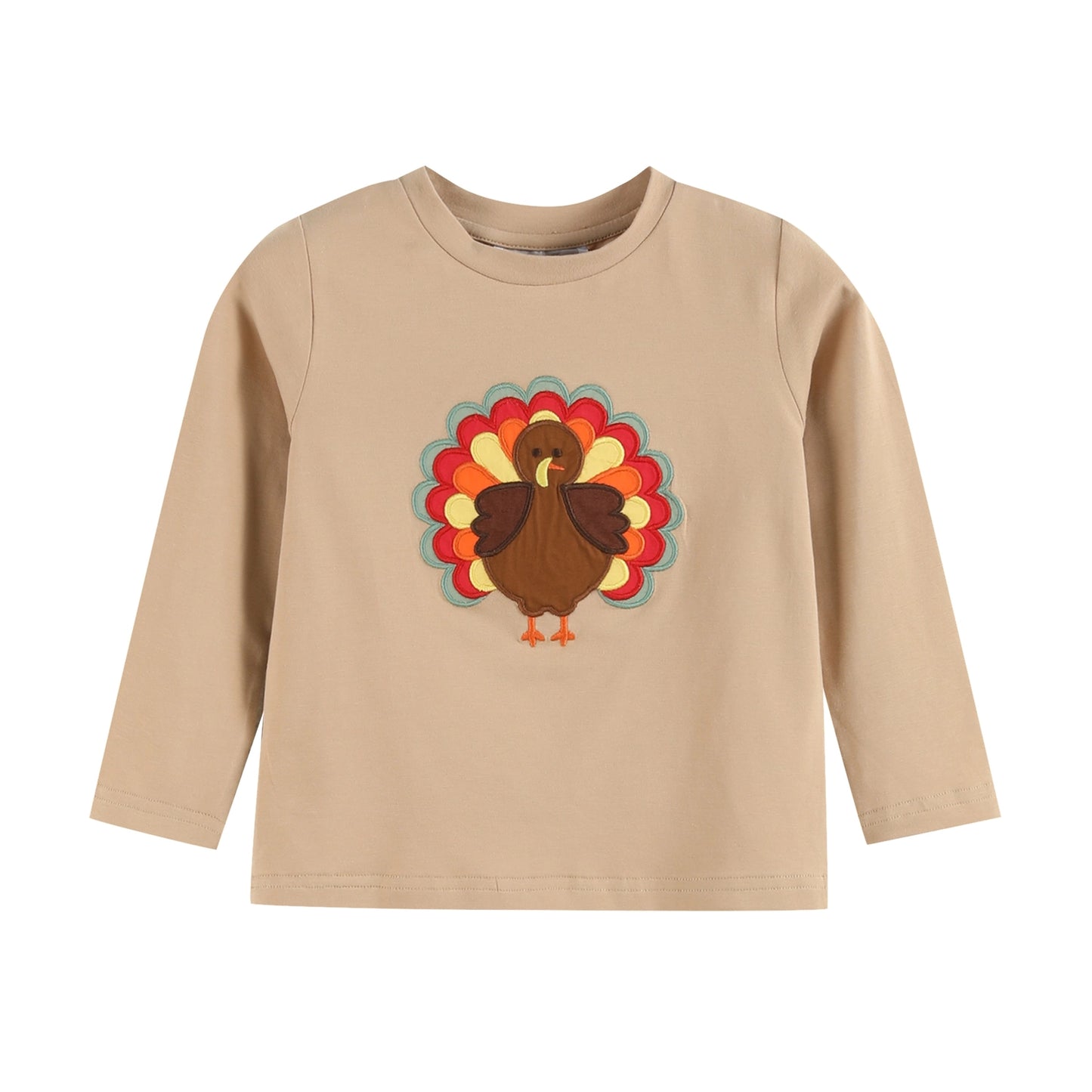 Brown and Green Turkey Applique Pants Set