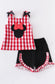 Red Plaid Mouse Ruffle Shorts Set