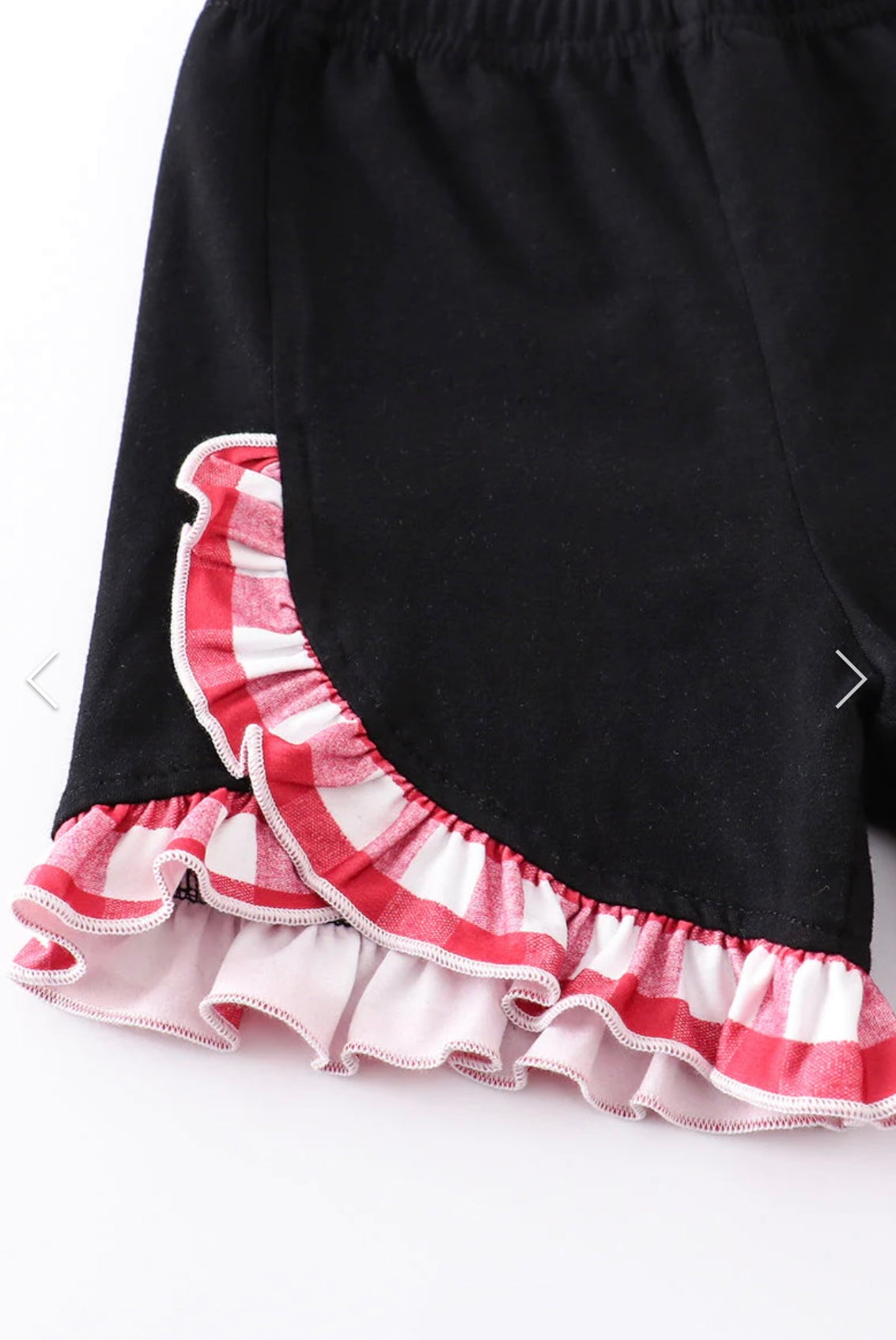 Red Plaid Mouse Ruffle Shorts Set