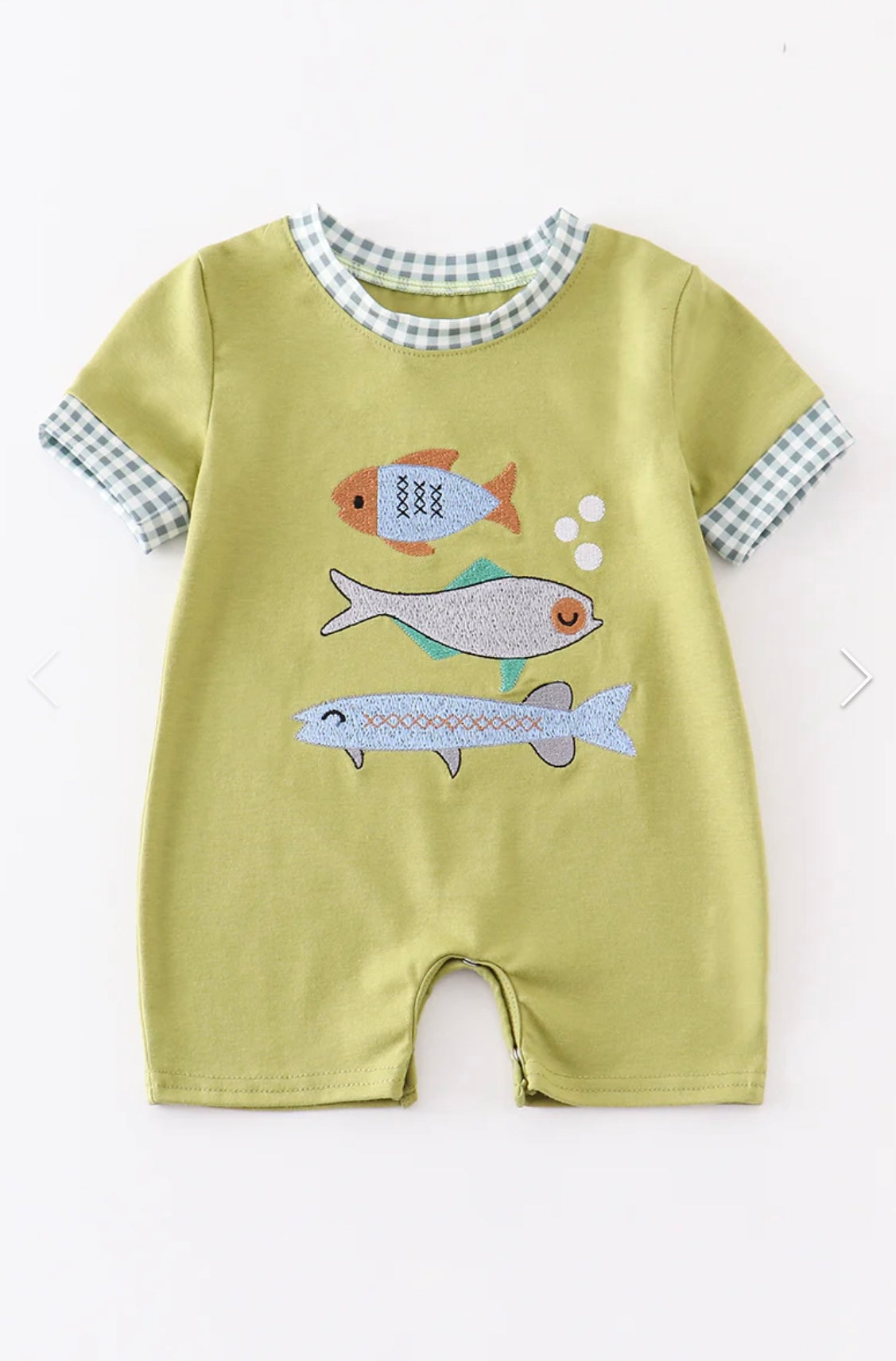 Mustard Fish Applique Romper