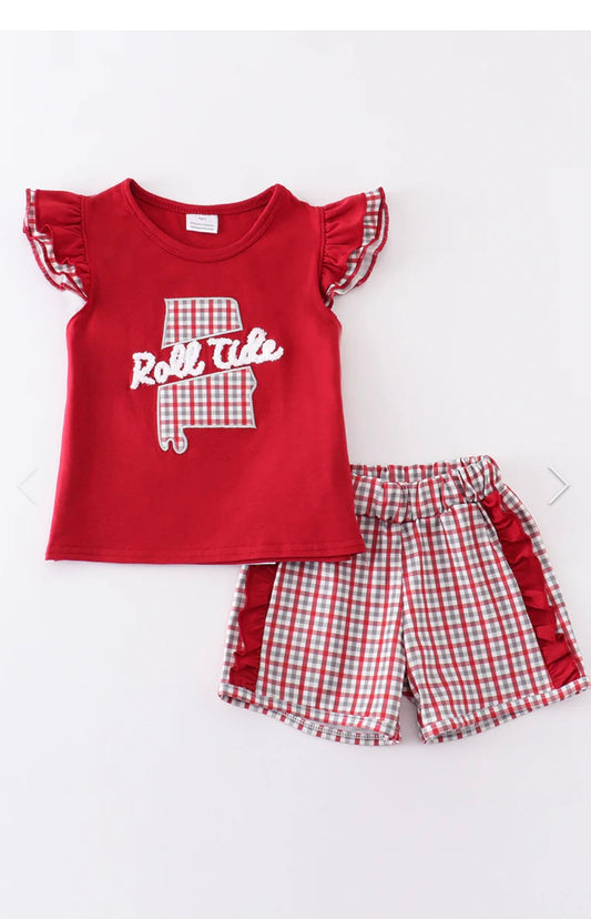 French Knot "Roll Tide" Shorts Set