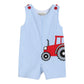 Blue Pinstripe Tractor Applique Jon Jon