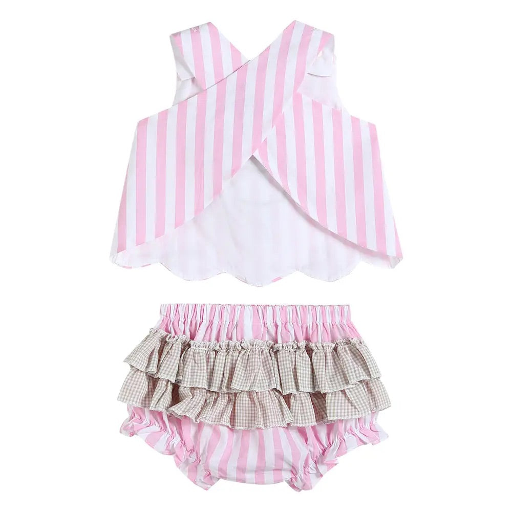 Pink Striped Cupcake Bloomer Set