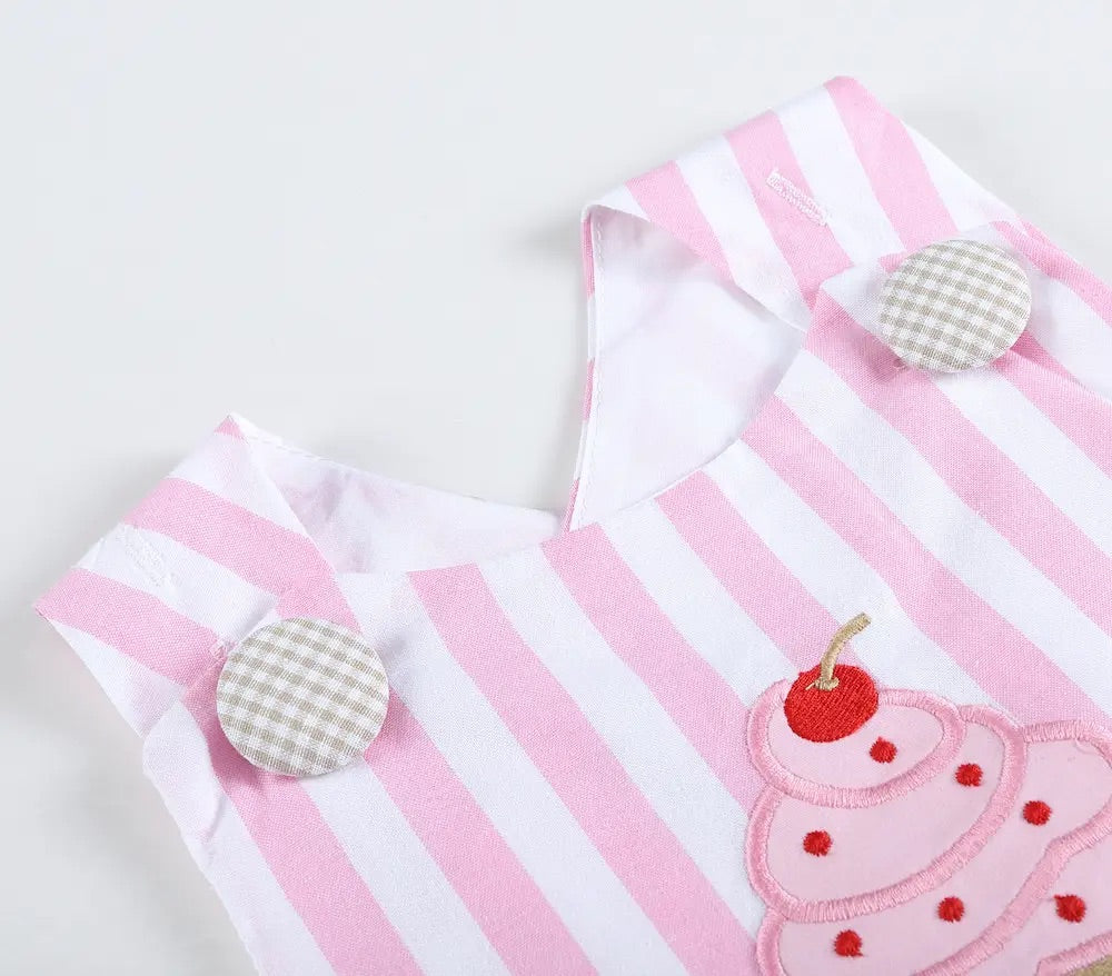 Pink Striped Cupcake Bloomer Set