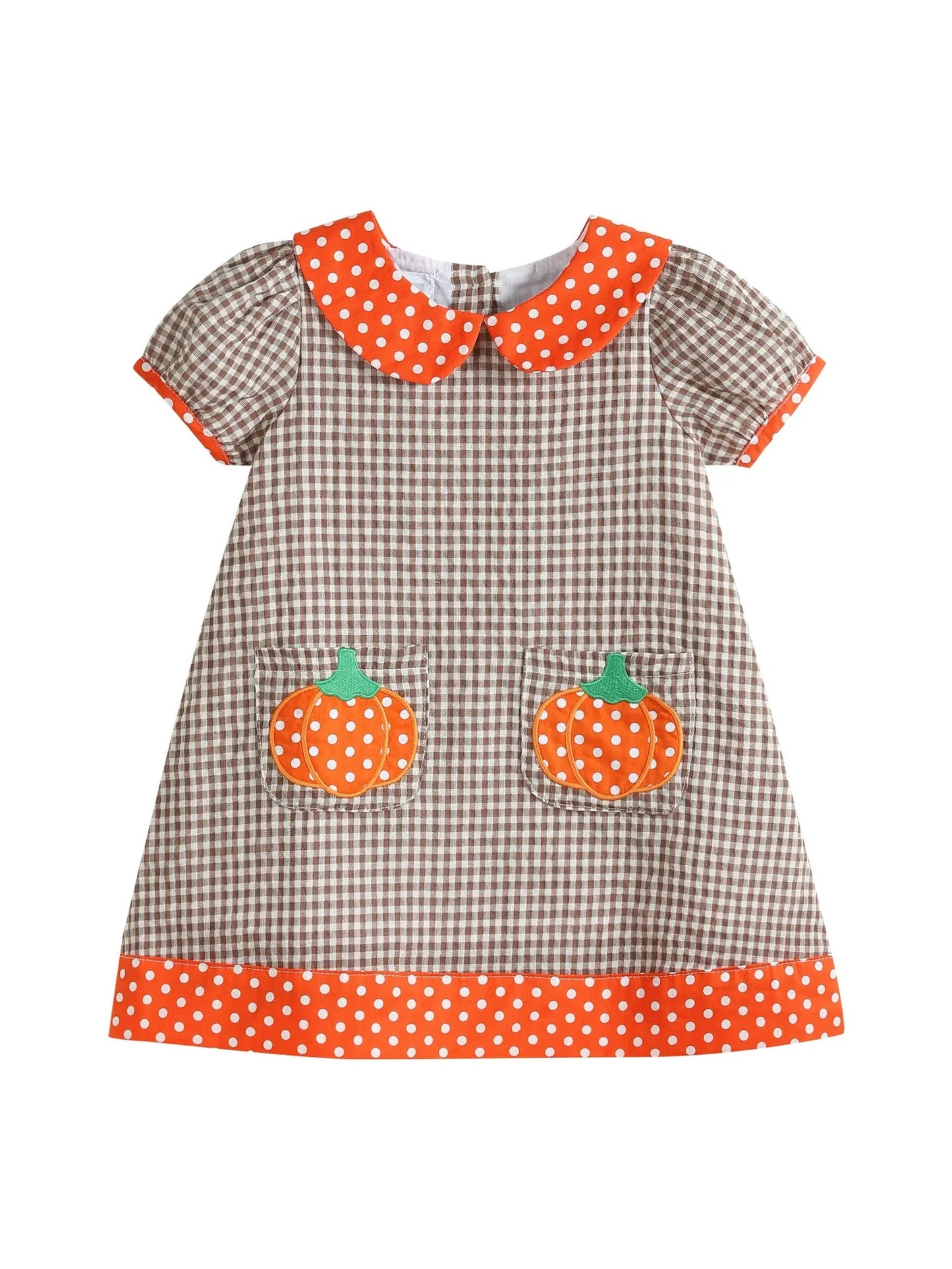 Brown Gingham Pumpkin Dress