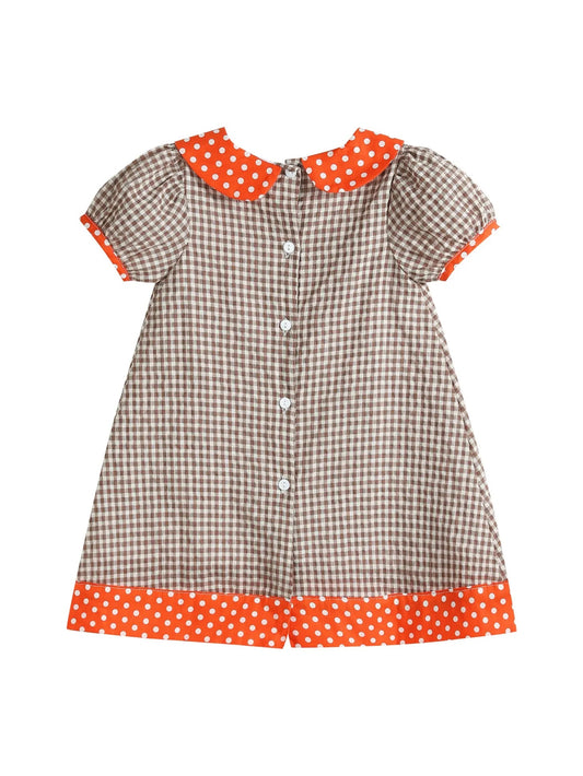 Brown Gingham Pumpkin Dress