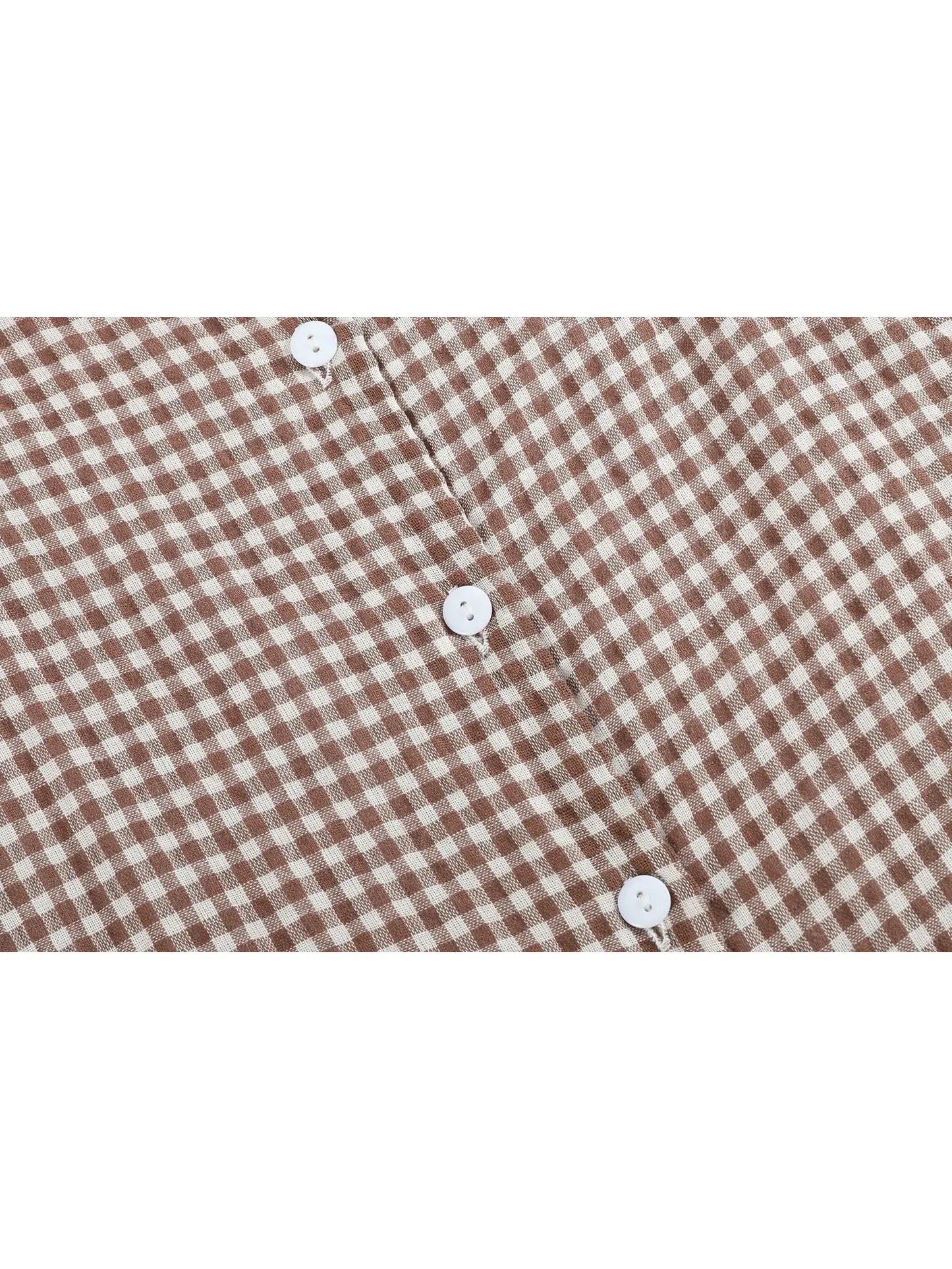 Brown Gingham Pumpkin Dress