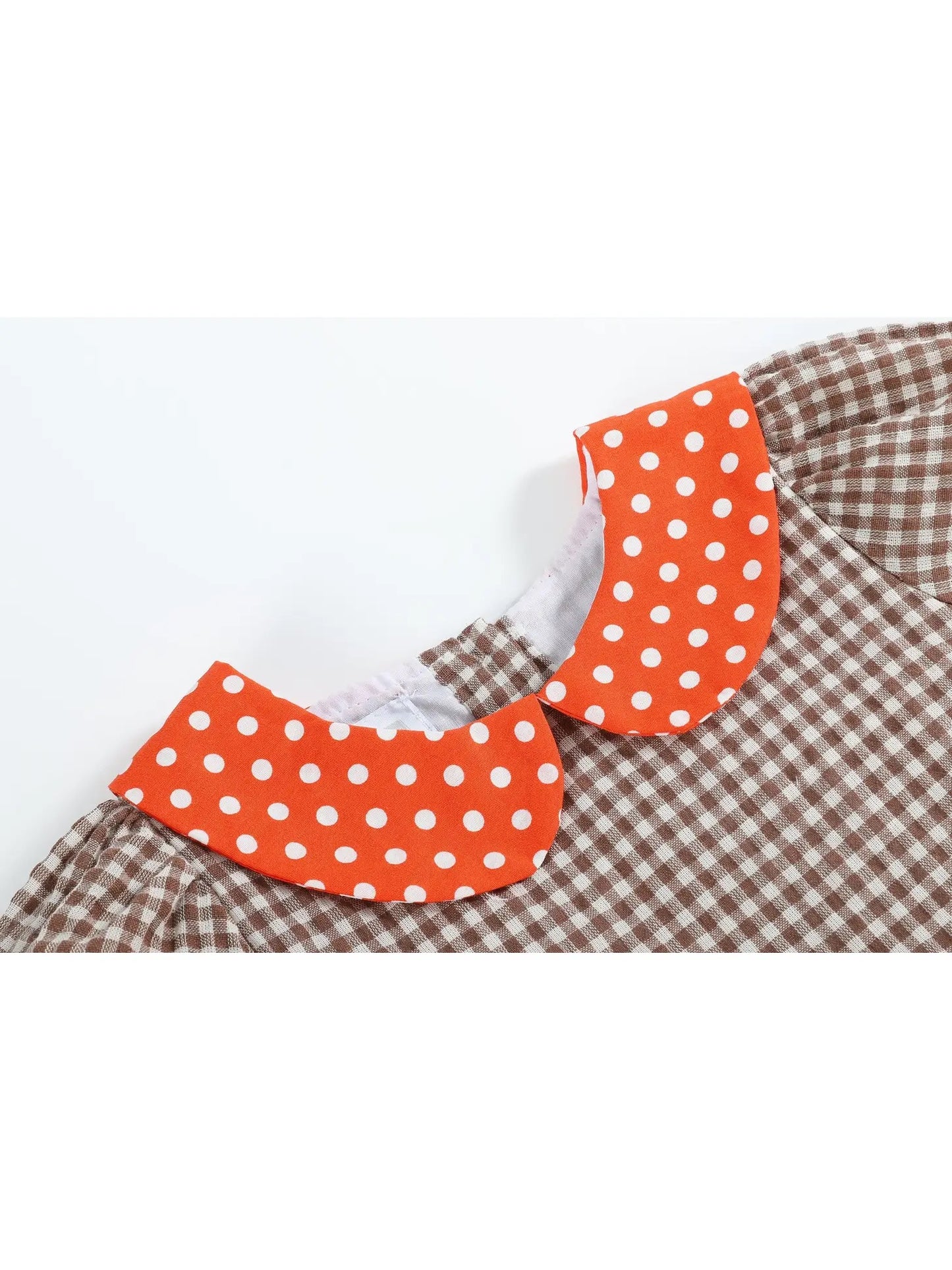 Brown Gingham Pumpkin Dress