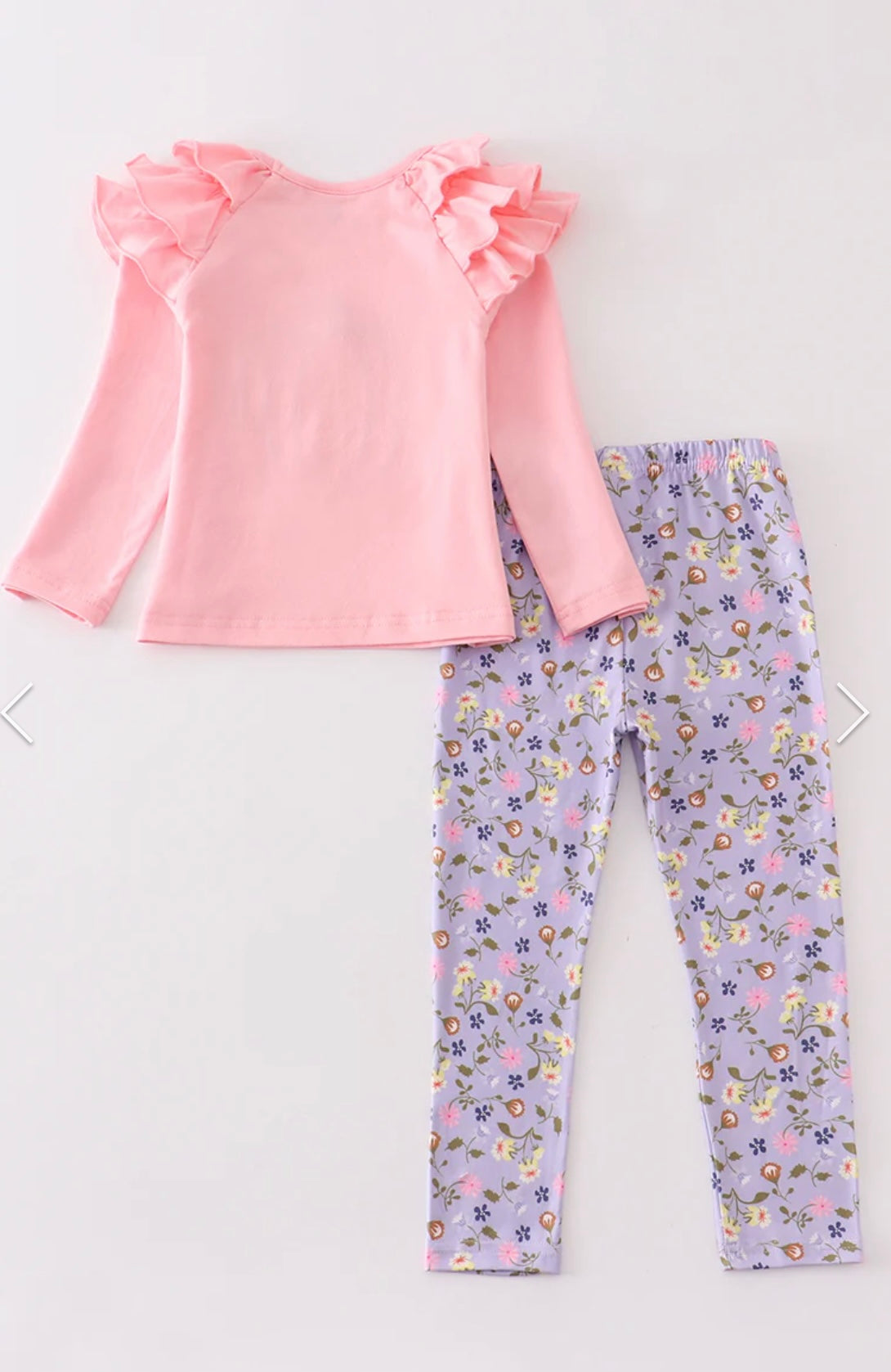 Pink Pumpkin Applique Girl Pants Set