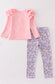 Pink Pumpkin Applique Girl Pants Set