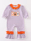 Purple Striped "BOO" Applique Girl Romper