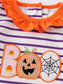 Purple Striped "BOO" Applique Girl Romper