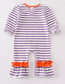 Purple Striped "BOO" Applique Girl Romper