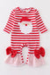 Striped Santa Claus Applique Ruffle Romper