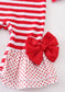 Striped Santa Claus Applique Ruffle Romper