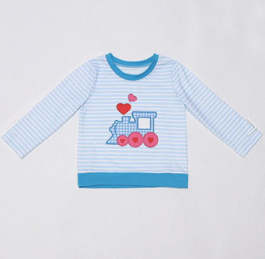 Valentine's Day Train Applique Shirt