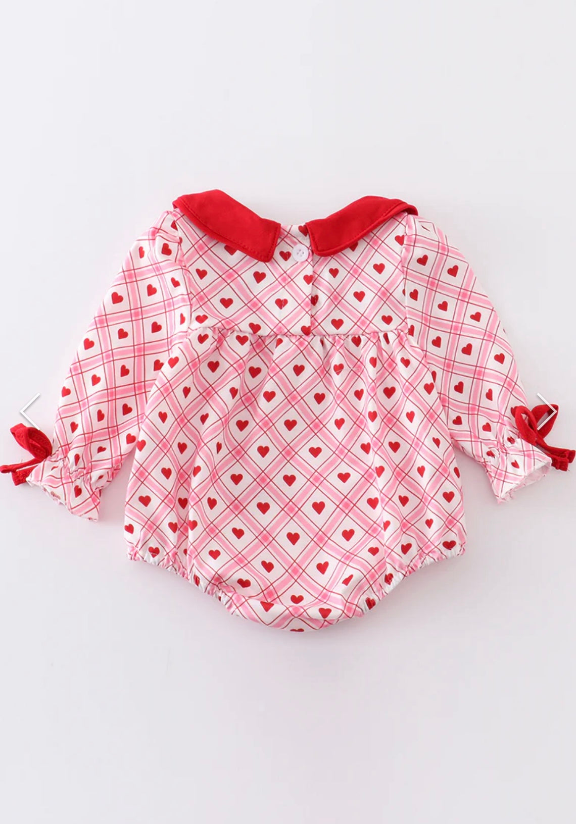 Red Plaid Heart Print Bubble