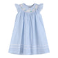 Blue Seersucker Smocked Bunny Dress