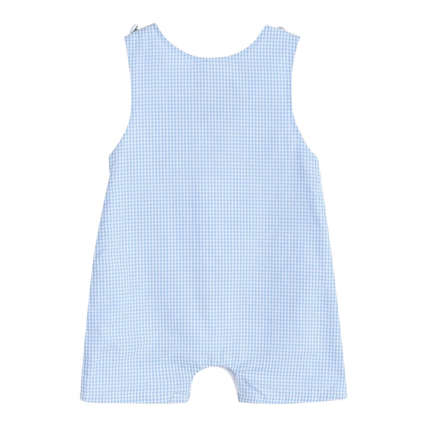 Blue Gingham Smocked Bunny Shortalls