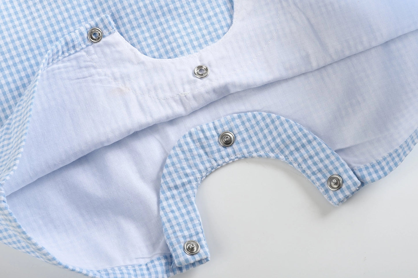 Blue Gingham Smocked Bunny Shortalls