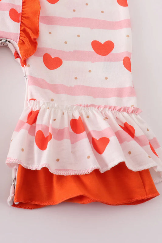 Heart Print Valentine's Romper