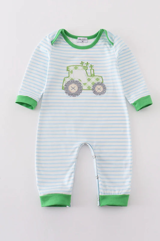 Tractor Shamrock Applique Romper