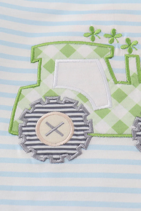 Tractor Shamrock Applique Romper