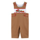 Brown Smocked Harvest Tractor Overalls