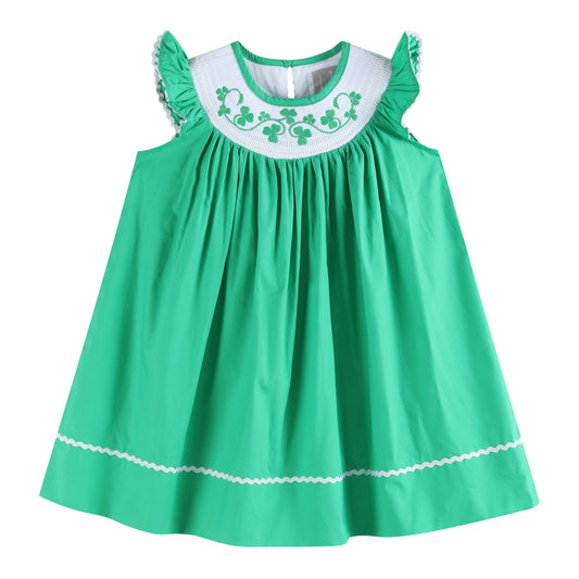 Smocked St. Patricks Day Bishop Dress