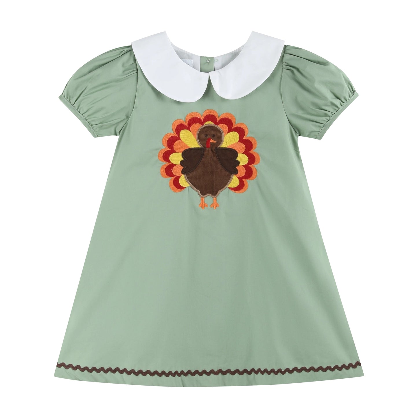 Sage Green Collared Turkey Dress