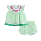 Green Seersucker Smocked Watermelon Bloomer Set