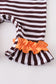 Striped Turkey Applique Ruffle Romper