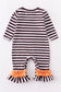 Striped Turkey Applique Ruffle Romper