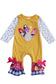 Mustard Turkey Applique Ruffle Romper