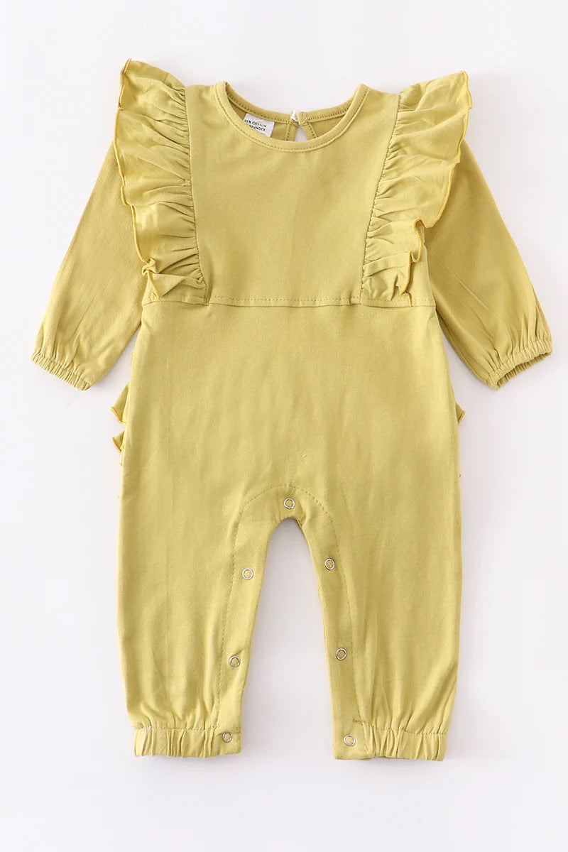 Mustard Ruffle Romper