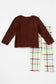 Turkey Applique Plaid Pants Set