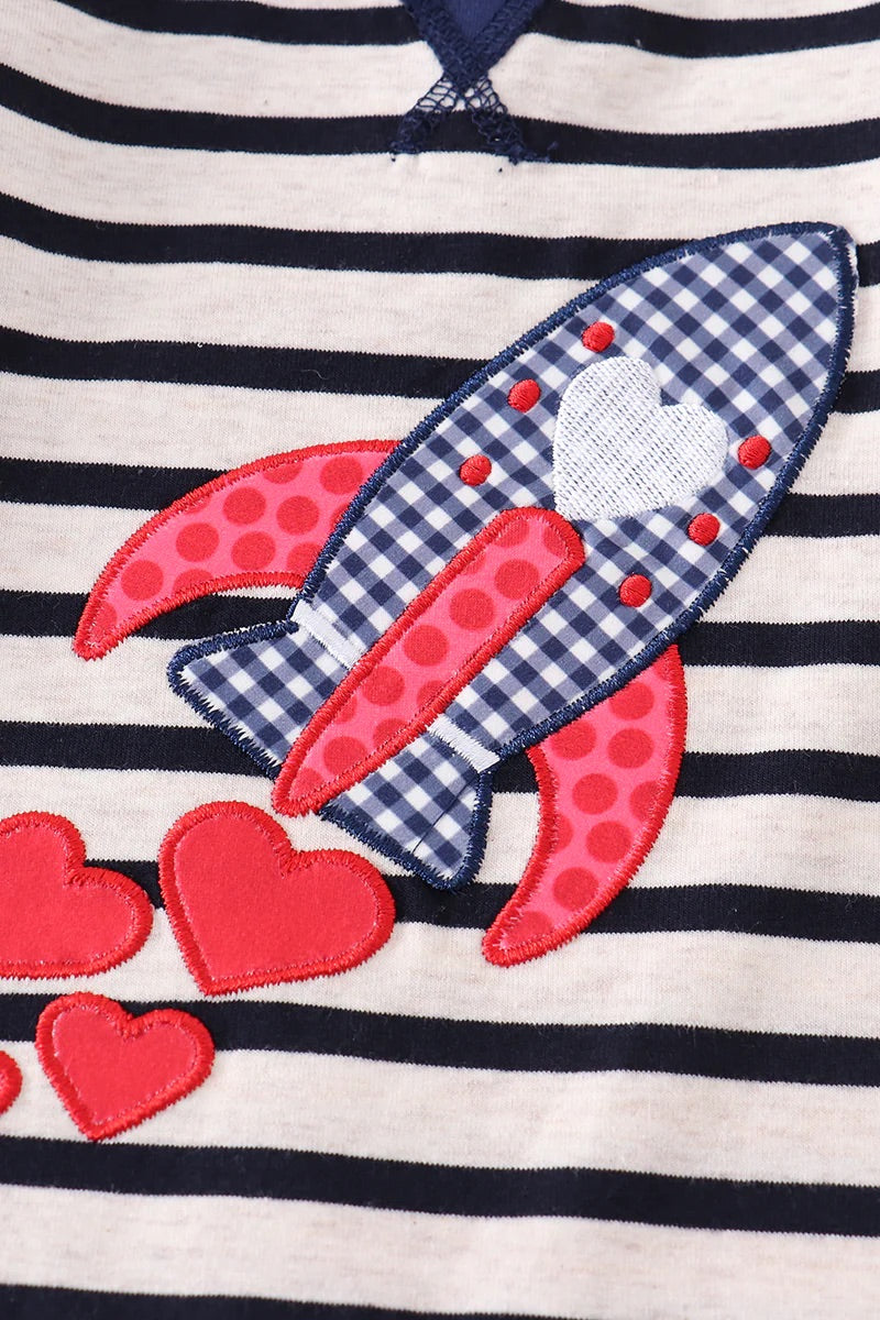 Rocket Heart Applique Romper