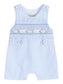 Blue Seersucker Smocked Bunny Shortalls