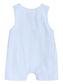 Blue Seersucker Smocked Bunny Shortalls