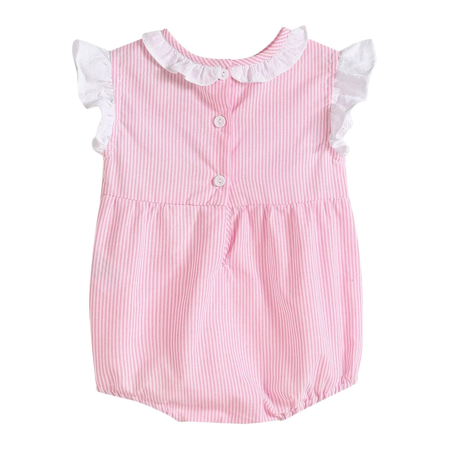 Pink Striped "Lil Sister" Smocked Bubble