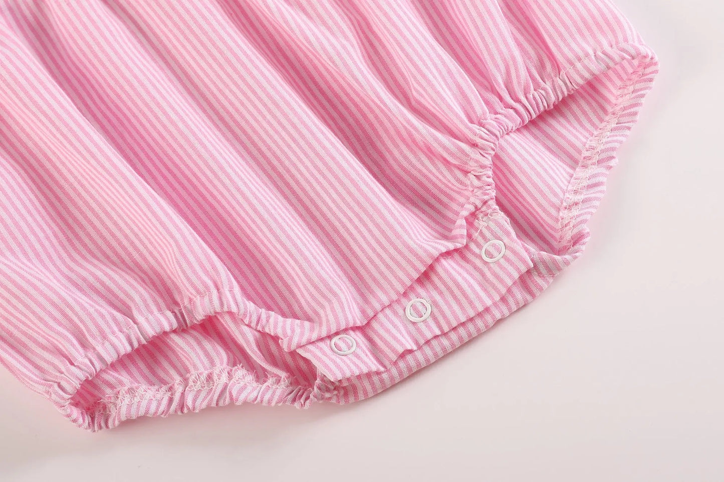 Pink Striped "Lil Sister" Smocked Bubble