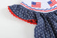 Navy Smocked American Flag Bloomer Set