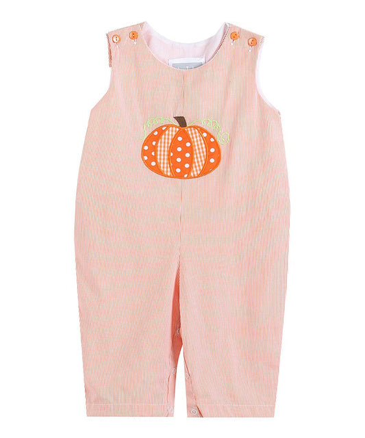 Orange Pinstripe Pumpkin Overalls